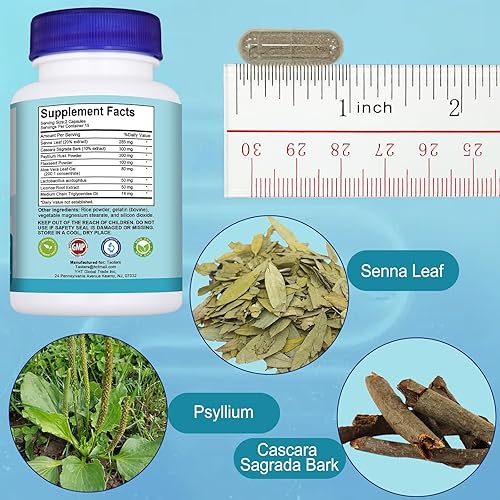 Miniatura 3 de Paquete de 2 unidades de soporte intestinal de limpieza de 15 días  Escoba de colon, suplemento de desintoxicación con Senna, Cascara Sagrada y