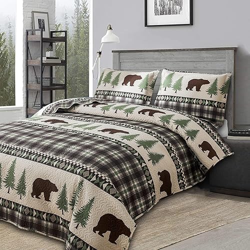 Miniatura 4 de Jessy Home Juego de cama de alce de 3 piezas