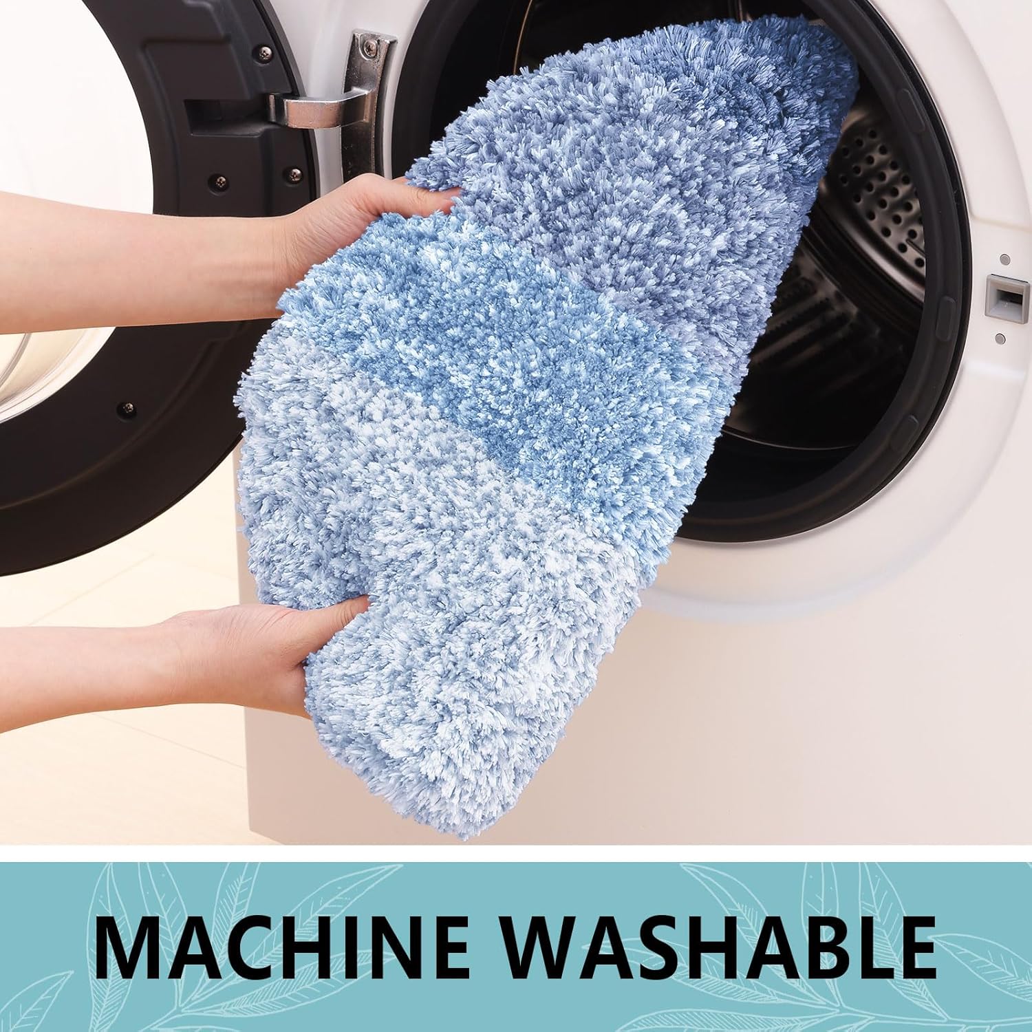 Arotive Soft Microfiber Bathroom Toilet Lid Cover, Machine Washable Seat Covers, 17.5 x 15, Stays in Place Rubber Backing, Fits Most Round, Elongated and Oblong Lids, Accessories Decor, Light Blue
