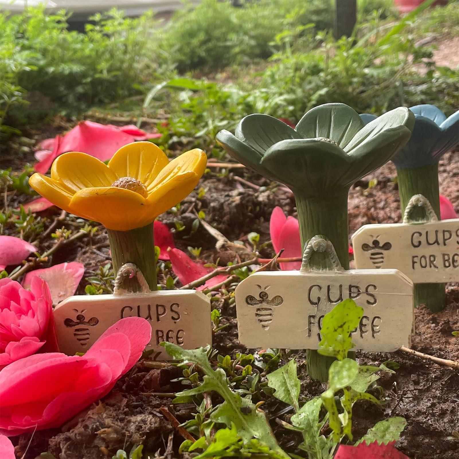 4 Stück Insektentränke, Bienentränke für Den Garten, Insektentränke Garten Fascinating Drinkers for Wild Bees and Insects, Bienentränke für Durstige Bestäuber (Groß)