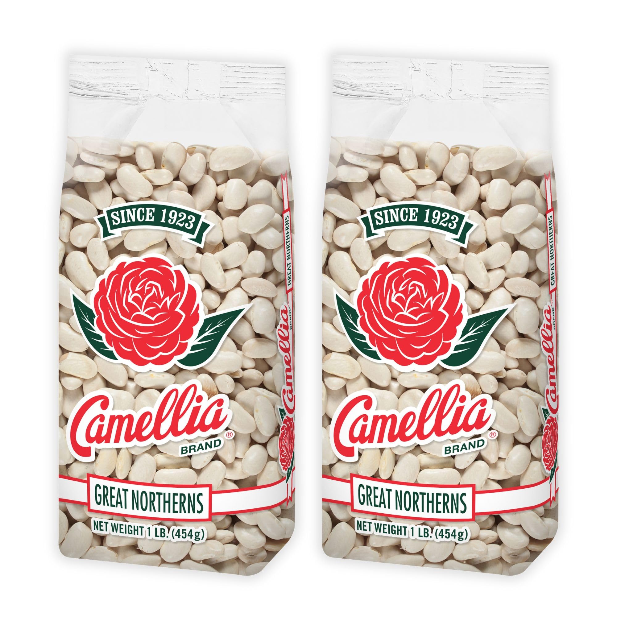 Camellia Brand Dried Great Northern Beans – Premium White Beans for Soups, Stews, Casseroles & Side Dishes – Non-GMO, Gluten-Free, High Protein, Vegan & Vegetarian Friendly, 1 Pound (Pack of 2)