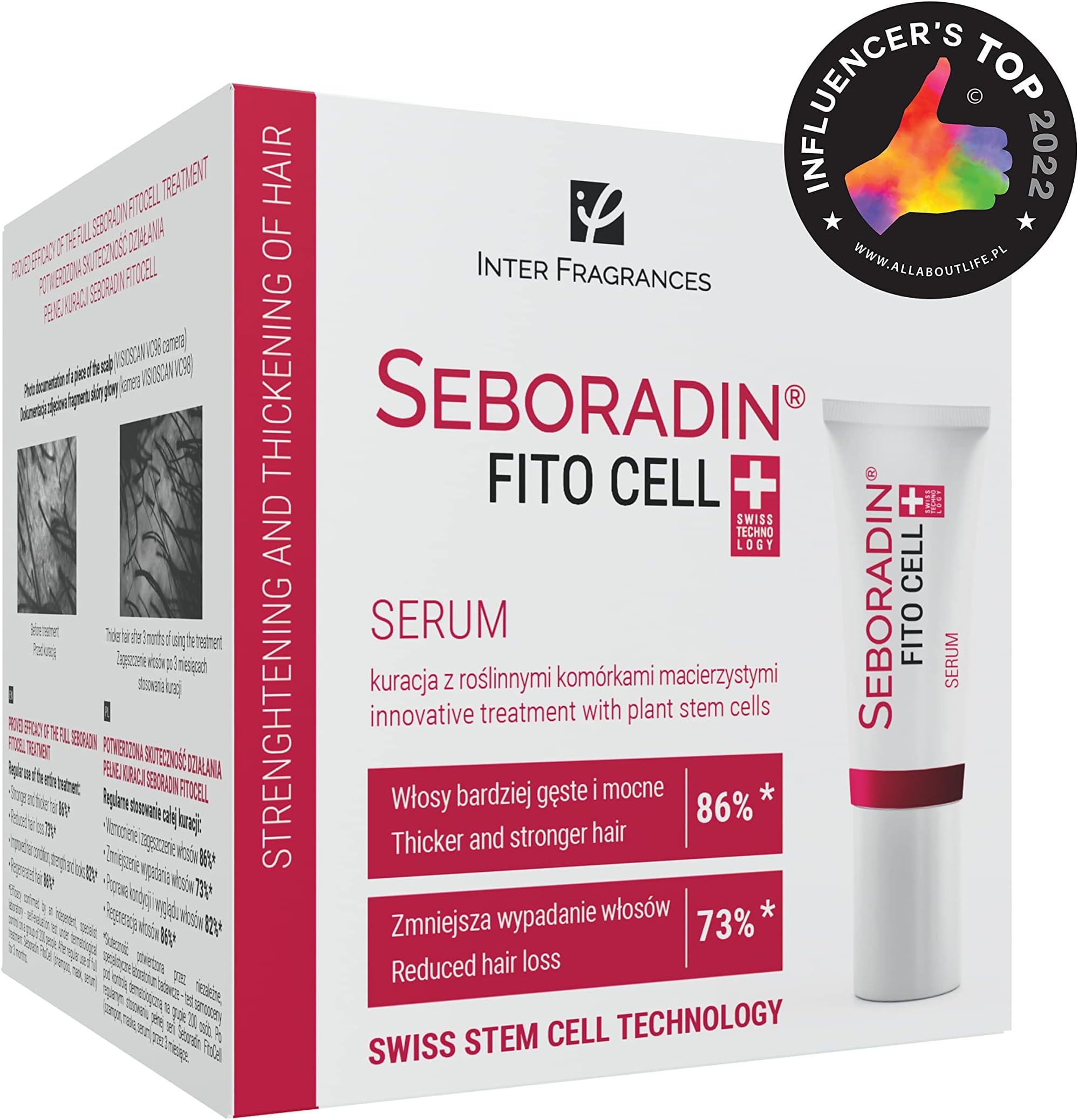 SEBORADIN FITO CELL Hair serum for stronger hair 7 x 6 g Hair loss and regrowth Swiss Technology Stem Cells Phytocelltec Malus Domestica Hair & Scalp treatment Hair care & hair products