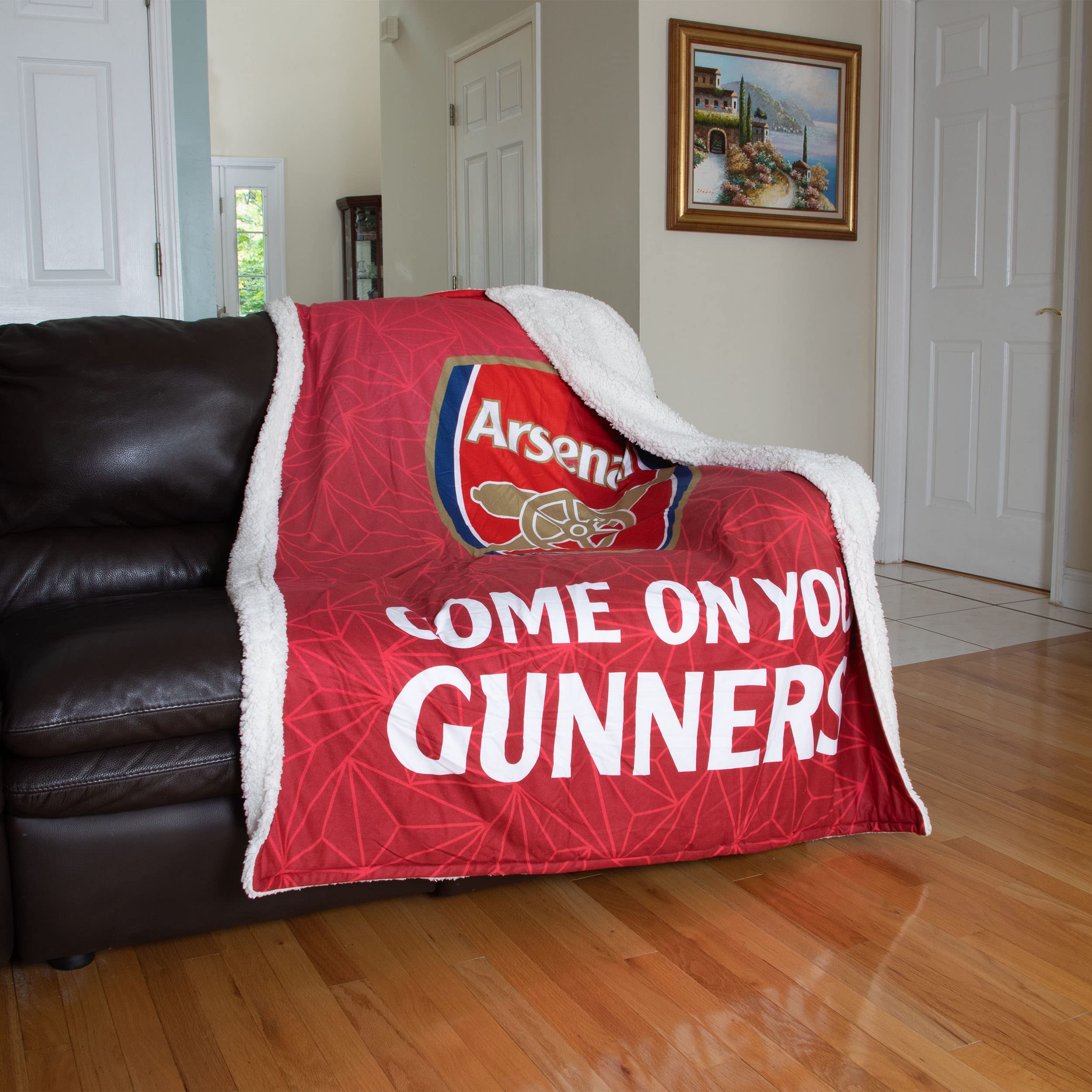 Arsenal FC EPL Slogan Sherpa - Manta de felpa