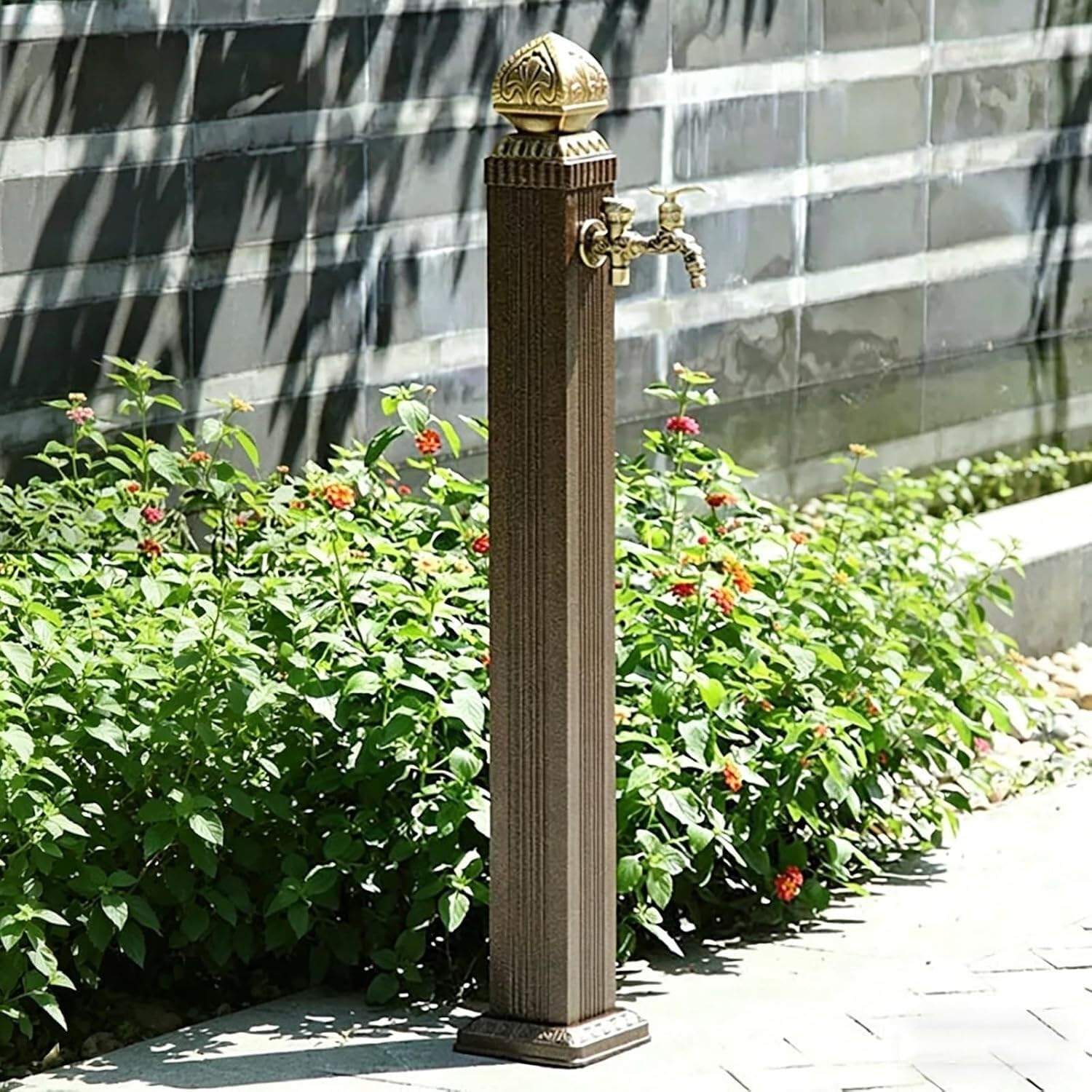 Cucce One Color Stainless Steel Water Column Outdoor Water Column Garden Tap，Weatherproof Yard Hydrant Feature Fountain For Patio(110Cm/43 In)