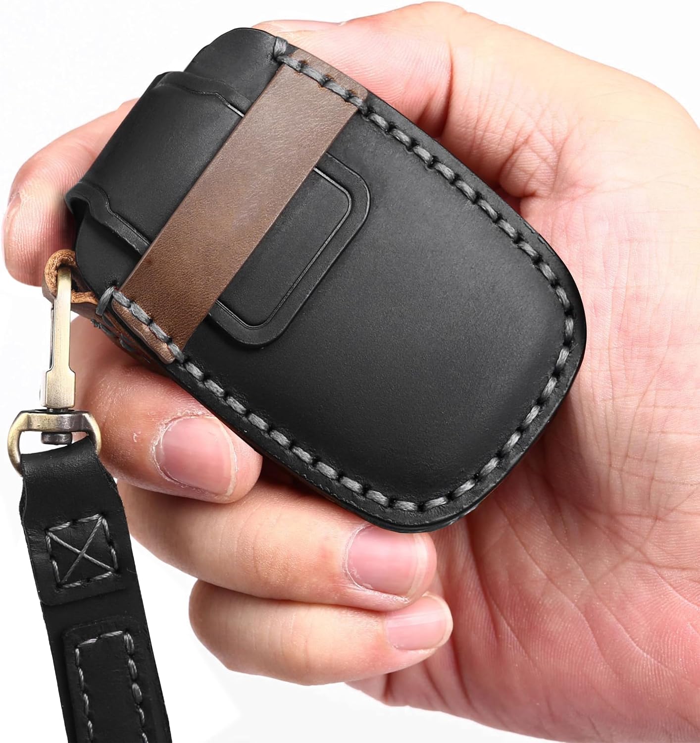 Key Fob Cover for Toyota Tundra Accessories 2026 2022-2025 Sequoia 2023-2026 Camry 2025 2026 Grand Highlander/Tacoma 2024-2026 Crown 2023+ Key Fob Case Shell Protect Key Cover (Gray Stitch) image 4
