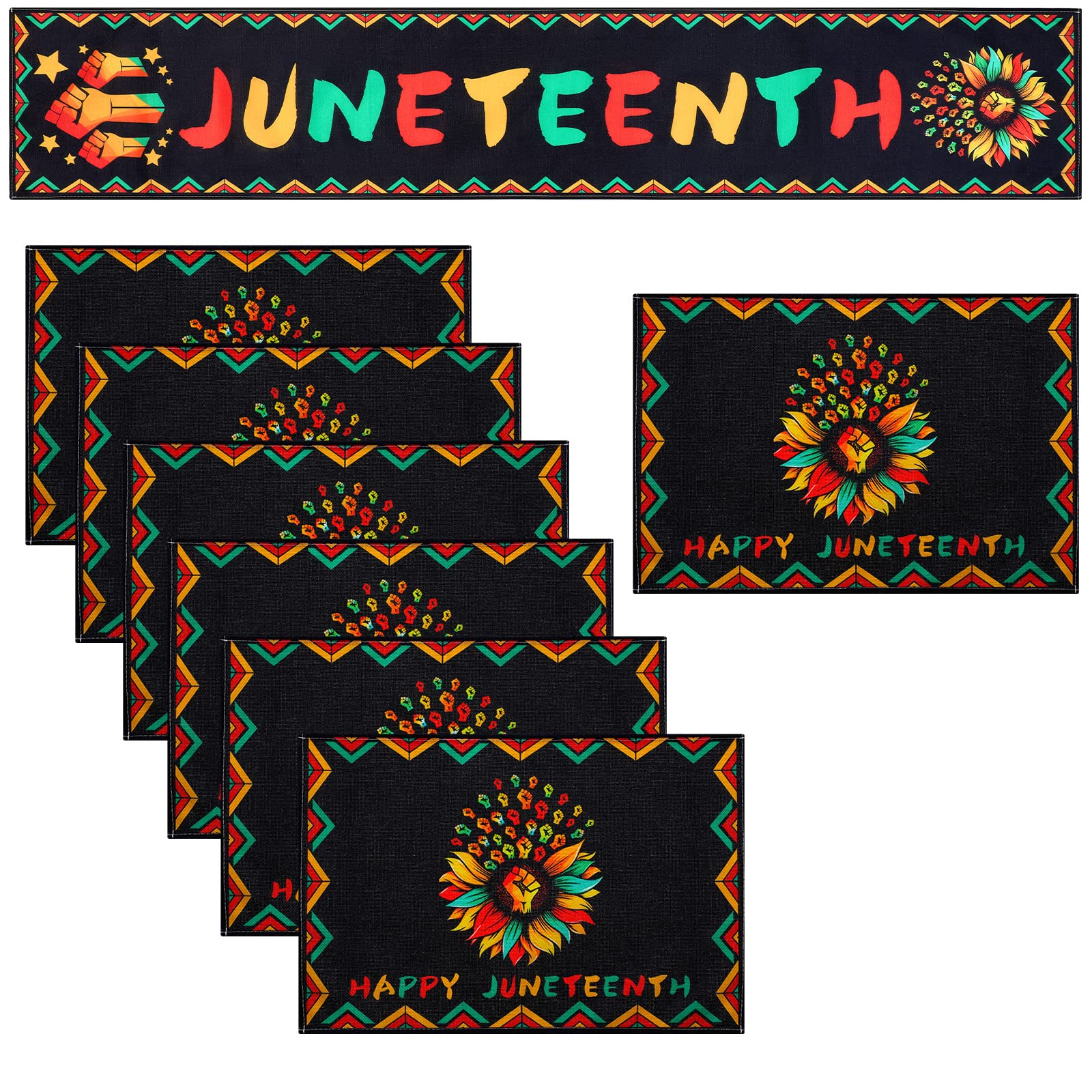 Capoda Set of 7 Table Runner Placemat Happy