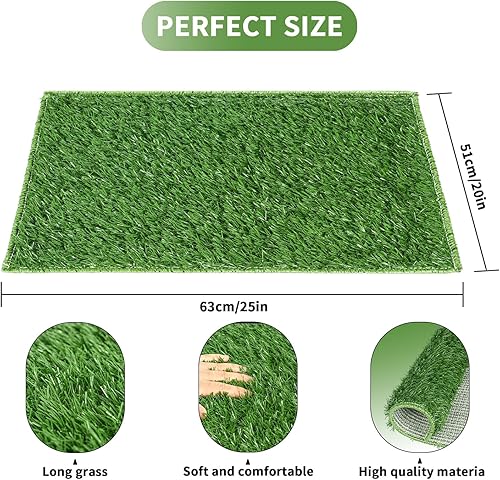 Miniatura 2 de Almohadilla de césped para perros con bandeja, sistema de orinal para perros, césped artificial para entrenamiento de mascotas, almohadillas de