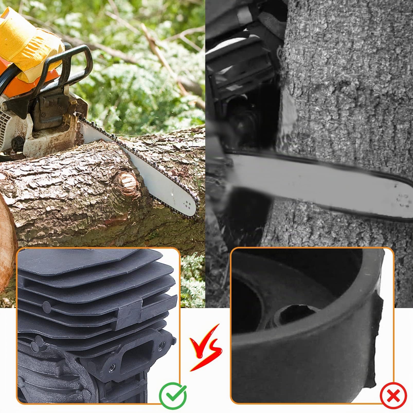 Kit de pistón de Cilindro Nikasil de 44 mm para Stihl MS251 MS 251 Motosierra con Revestimiento Interior