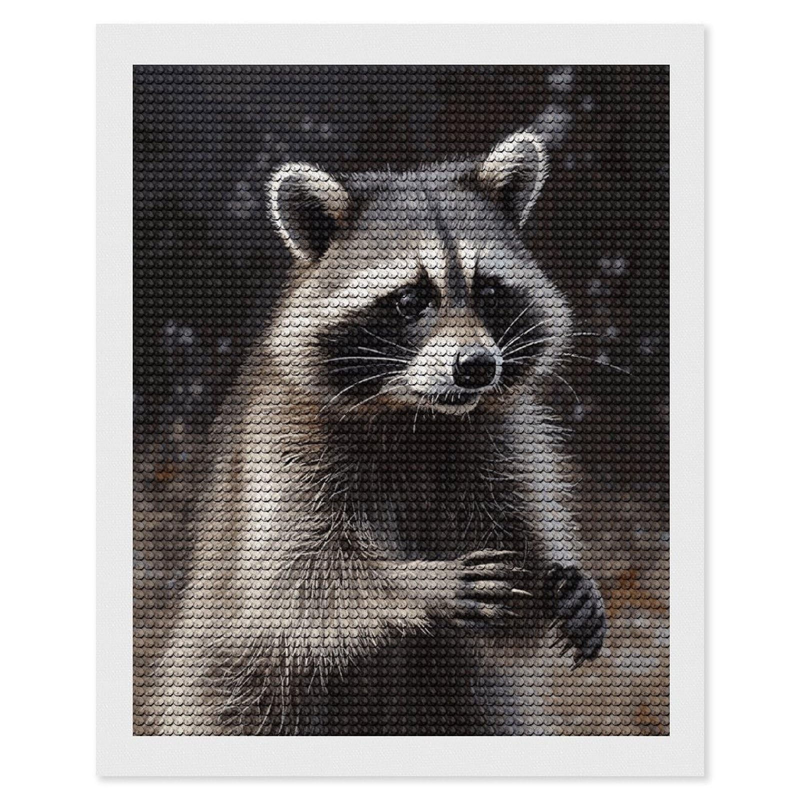 JTREHY Raccoon Diamond Art Kits Personalized DIY Round Diamond Painting Kits for Beginner Full Drill Diamonds Dots Paintings for Adults Gem Art Crafts Home Decor