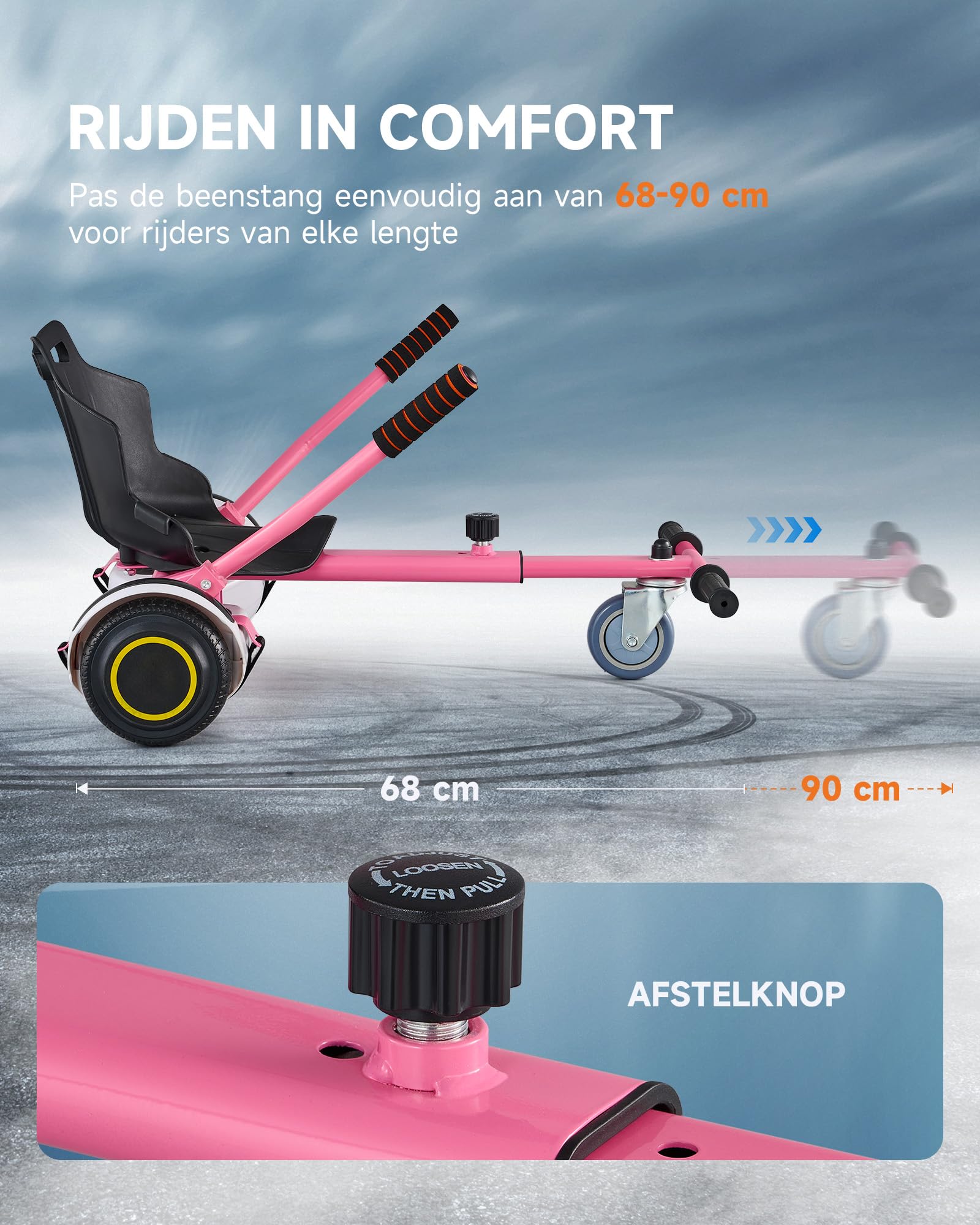 Scaun Hoverboard KlaussTech Compatibil Pentru Orice Tip De Hoverboard De 6 5 Inch 8 Inch 10 Inch Reglabil Negru Pocmxmtismw L
