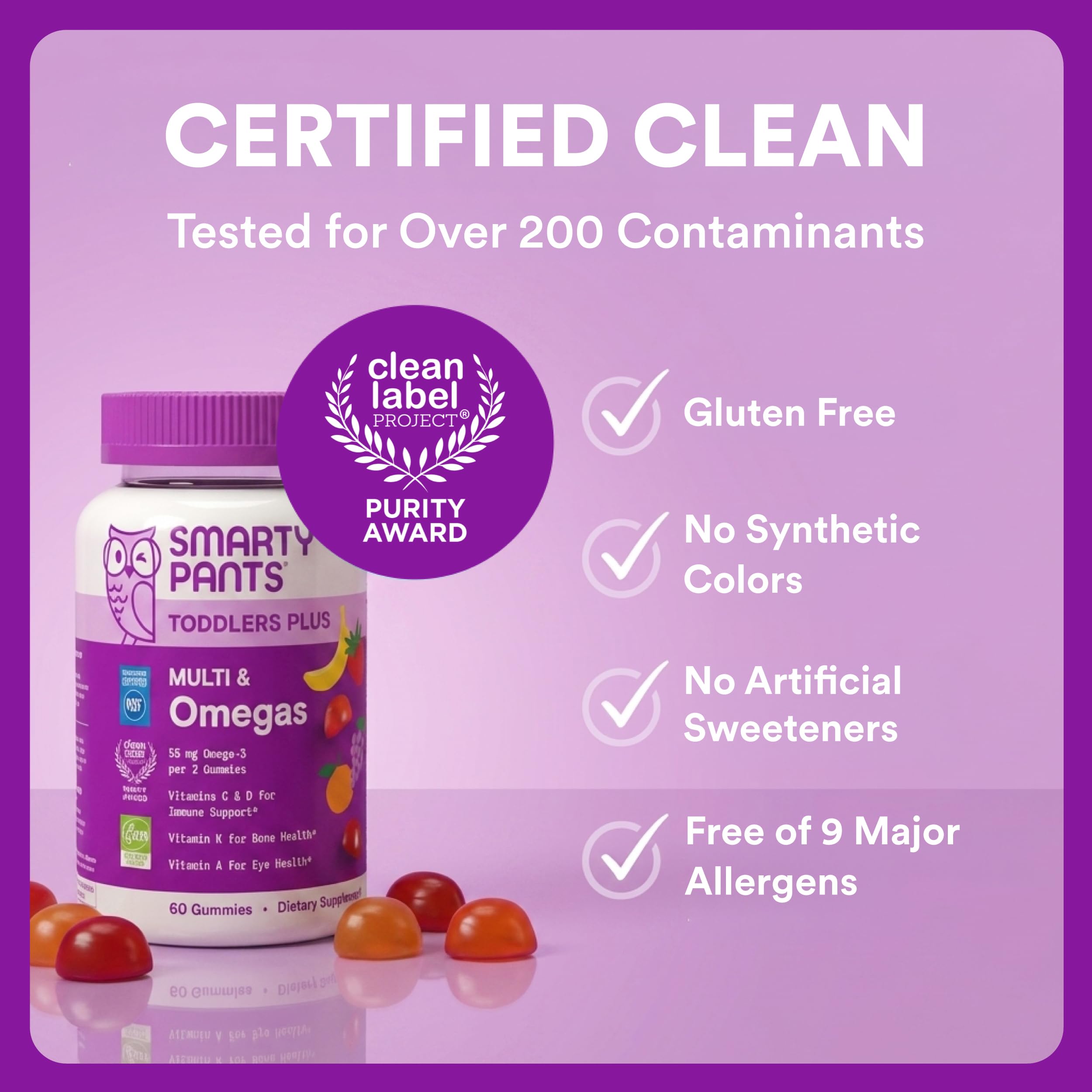 SmartyPants Toddler Plus Multivitamin Gummies, Vitamin D, Omega 3, 60 Ct — Amazon image 8