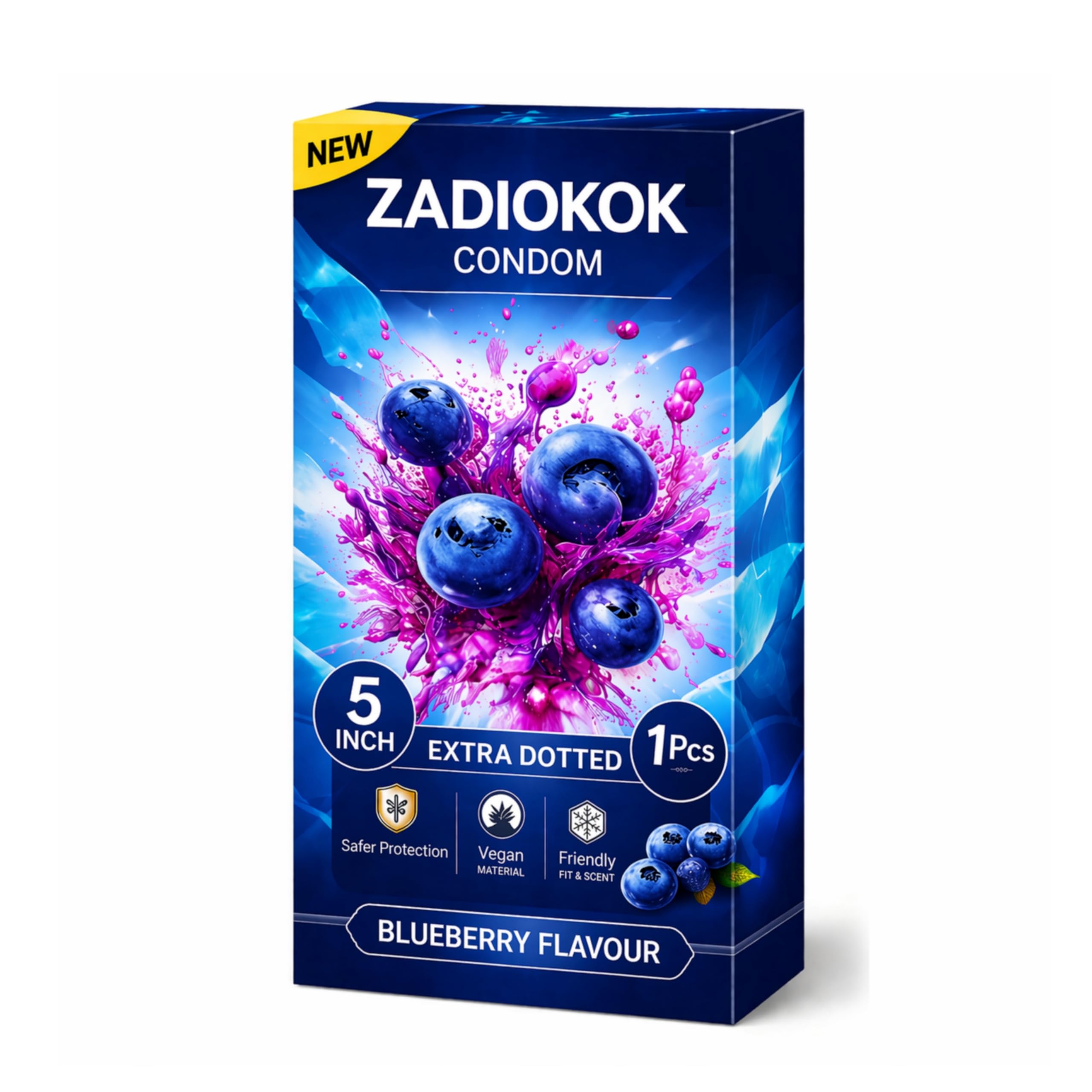 Dotted Condom BlueBerry Flavour 5 Inch For Men, (1Pcs)-picture-23