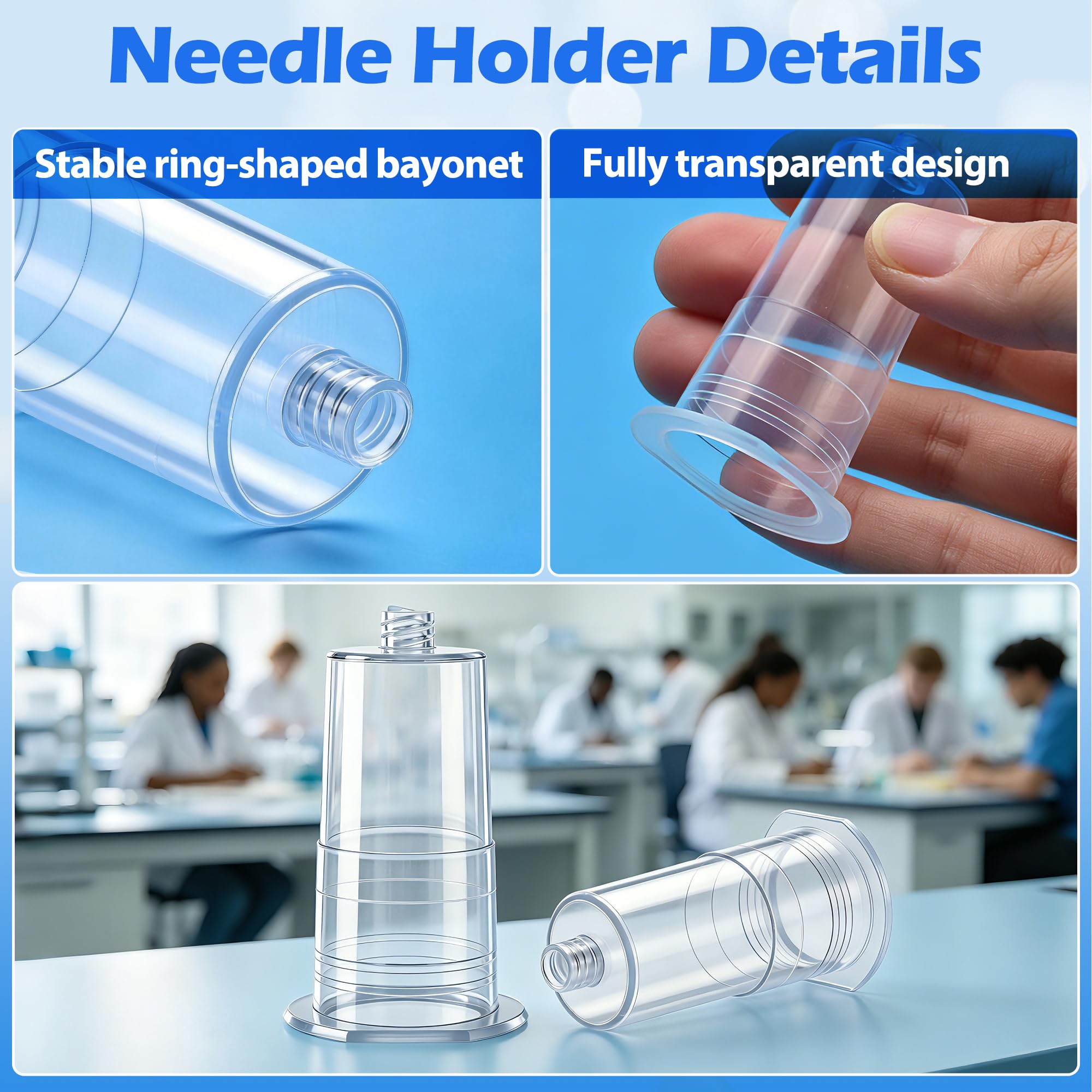 100 Pcs Disposable Needle Holder Transparent Connector Students Training Tools Universal Fit Needle Holders Vacutainer Blood Collection Tube Holder — Amazon image 6