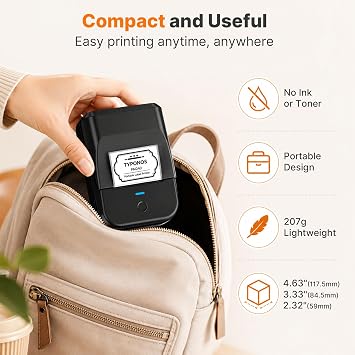 PM240 Bluetooth Label Maker Machine 2 Inch with 3 Tapes, Black