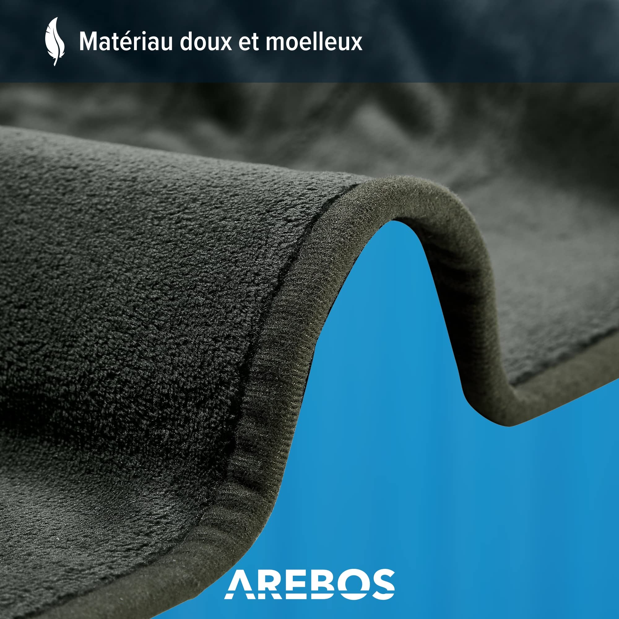 Arebos Couverture chauffante 200x180 cm | Arrêt automatique, minuterie, protection contre la surchauffe, fonction de préchauffage | 9 niveaux de chauffage | contrôleur amovible inclus | Anthracite