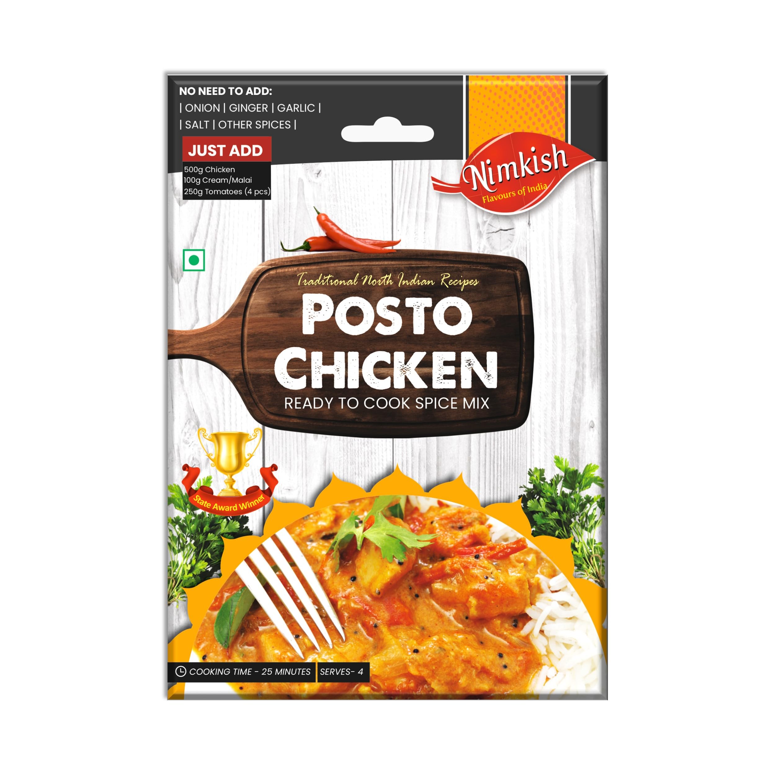 Nimkish Posto Chicken Masala 40g, Chefs Special - Extra Curry Range, Instant Spice Mix, Complete Premix (B07PNR1NVH) Amazon Price History, Amazon Price Tracker