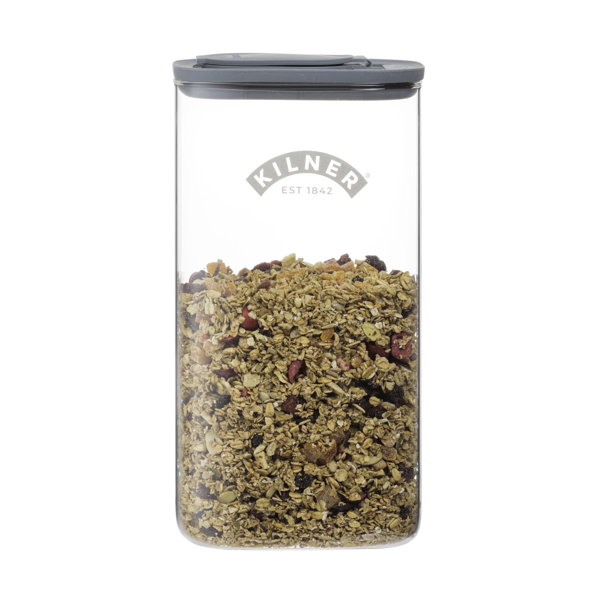 Kilner 3 Litre Glass Cereal Dispenser | Storage Jar with Airtight Glass & Silicone Lid | Easy-Pour Spout for Mess-Free Serving | Food Dispenser for Cornflakes, Beans, Granola and Pet Food