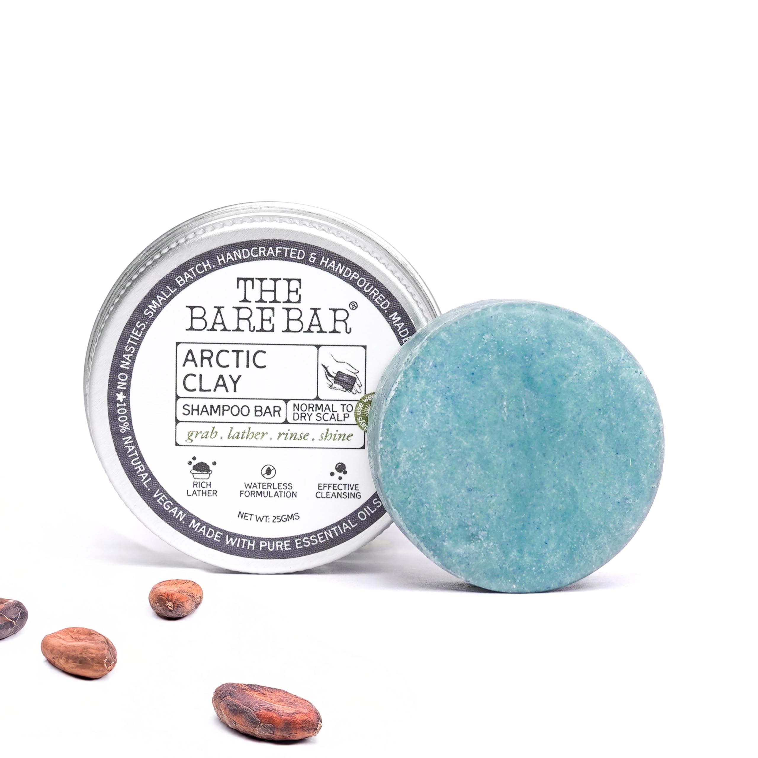 The Bare Bar Arctic Clay Shampoo Bar - 25gm | Refreshing Scent | Shampoo Bar | Waterless Formula and eco-kind. Sulfate-Free: Mild yet effective cleansing. Silicone-Free | Travel-Friendly-image-20