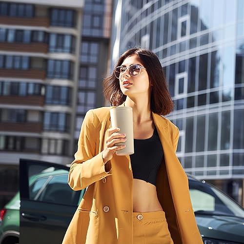 Miniatura 2 de Ideus Taza de viaje de 17 oz, taza de café con aislamiento al vacío de acero inoxidable de doble pared con tapa, a prueba de salpicaduras y