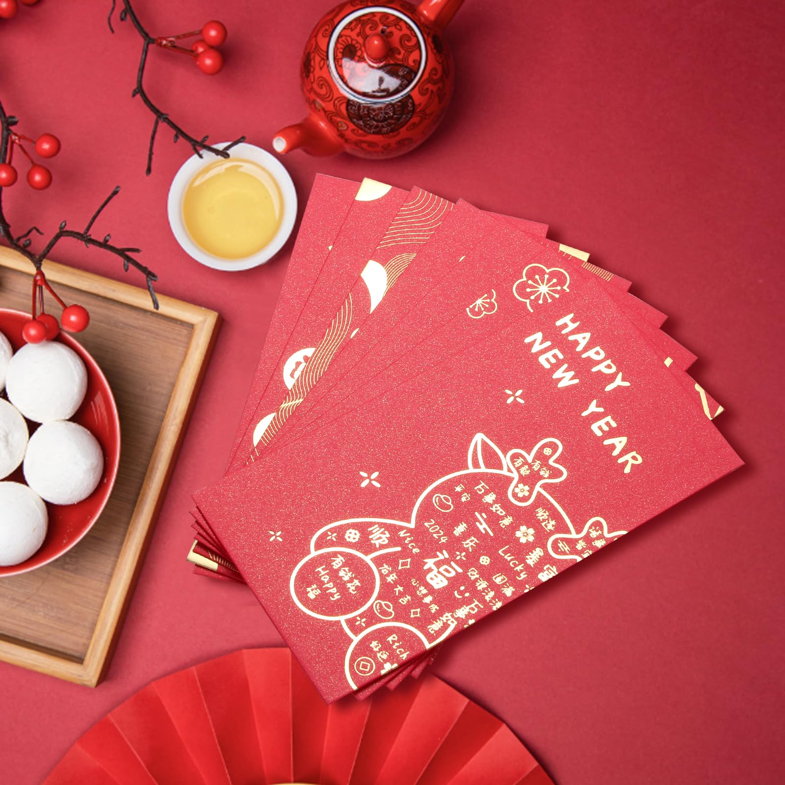 Veroda 12pcs Chinese Red Envelopes Chinese New Year Lucky Money Pockets Hong Bao for Spring Festivel Wedding Pocket Money - Image 3