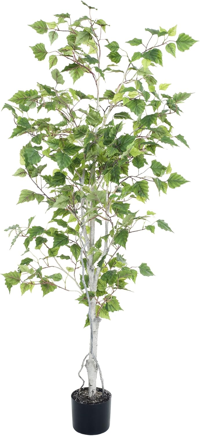 Pure Garden 5 Foot Birch Artificial Tree, 5', Green