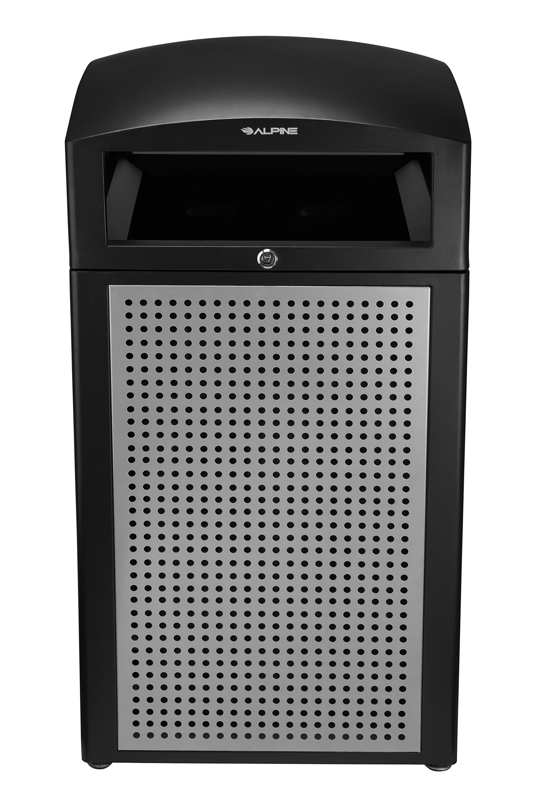 Photo 1 of Alpine Industries Rugged 40-Gallon All-Weather Outdoor Recycle Bin Trash Can Container (Without Ash Tray, Steel Panels)