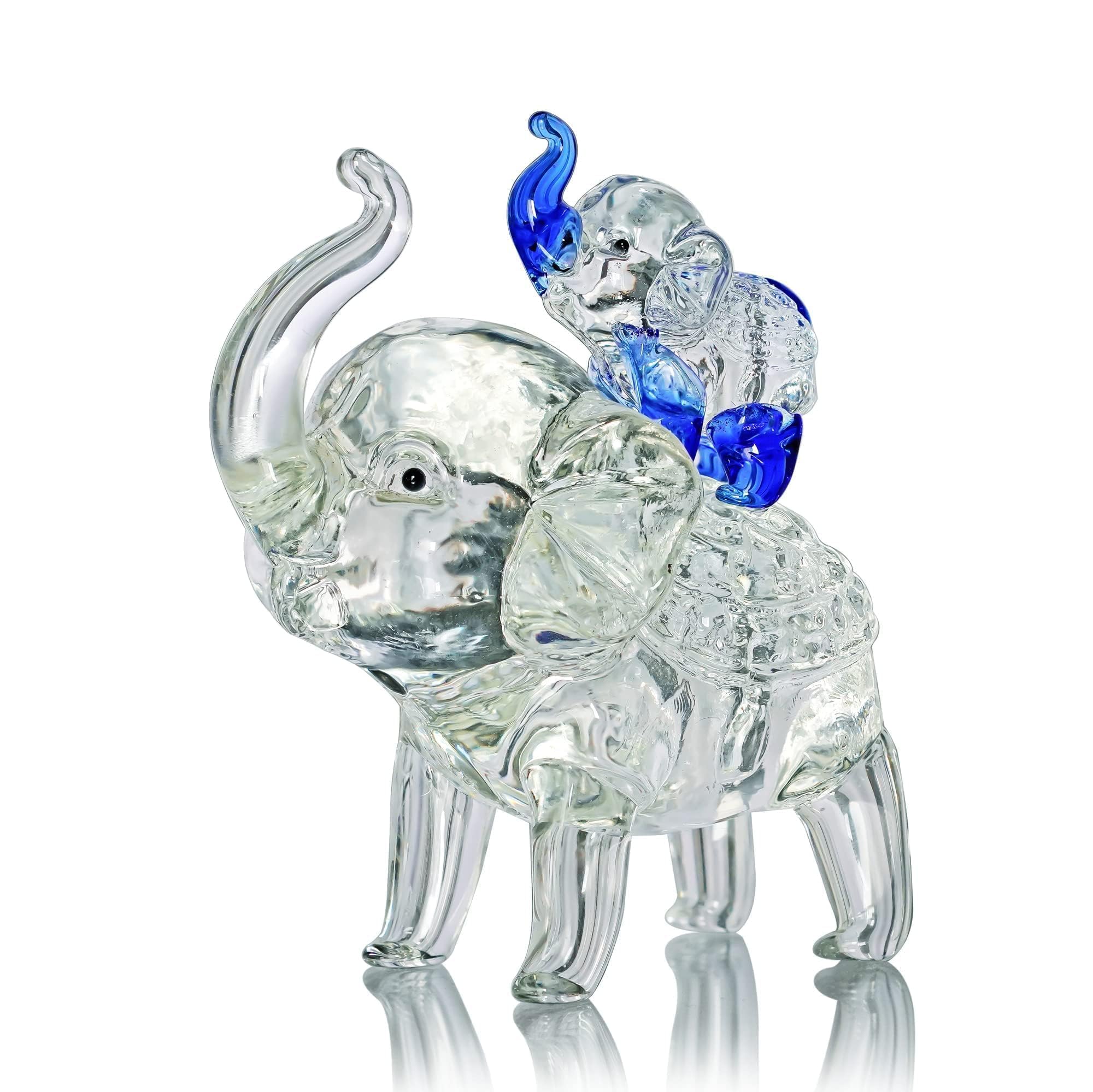 Amazon.com: KRISININE Crystal Elephant Figurines Mother Son Glass