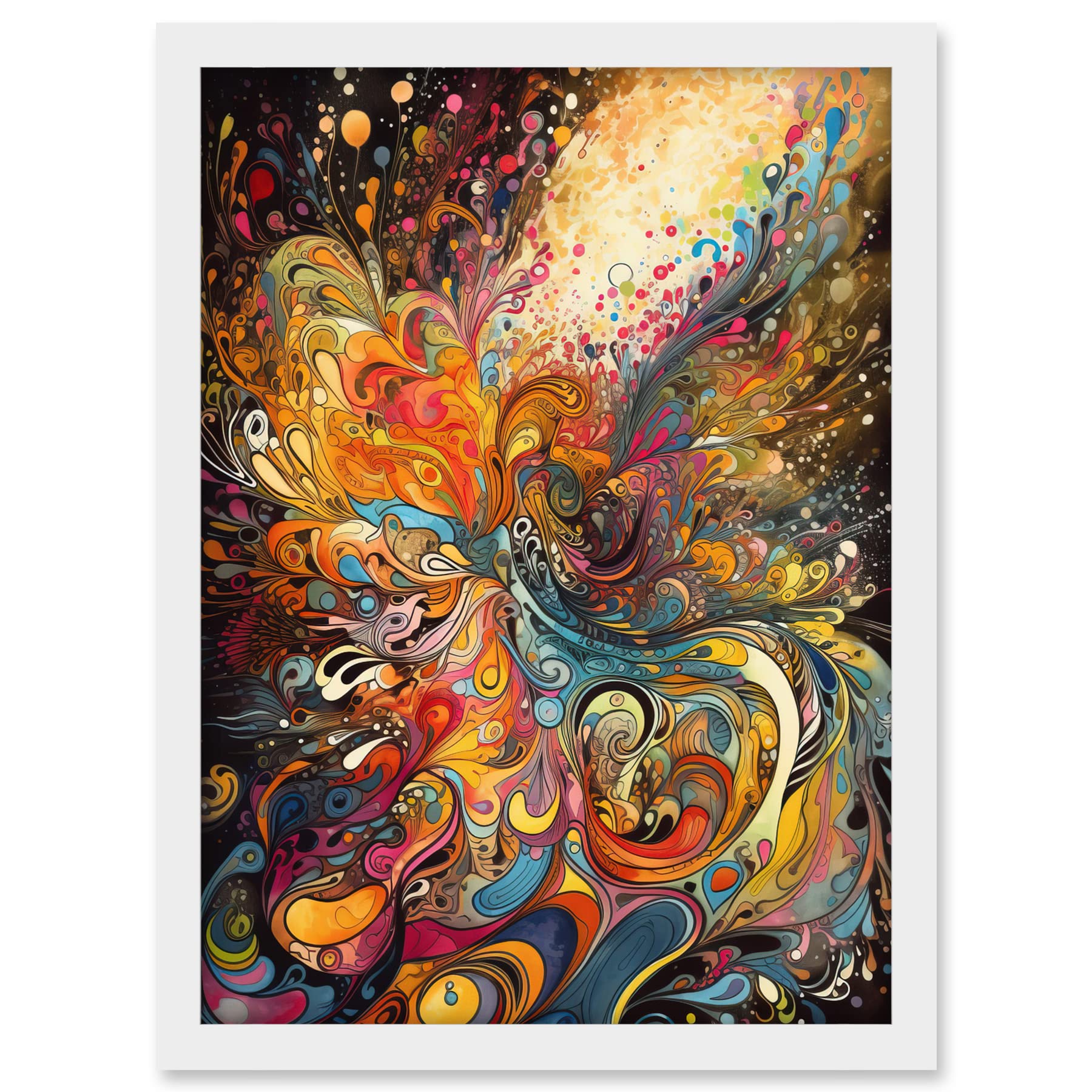 Artery8 Vibrant Colour Sound Waves Music Artwork Artwork Framed A3 Wall Art Print