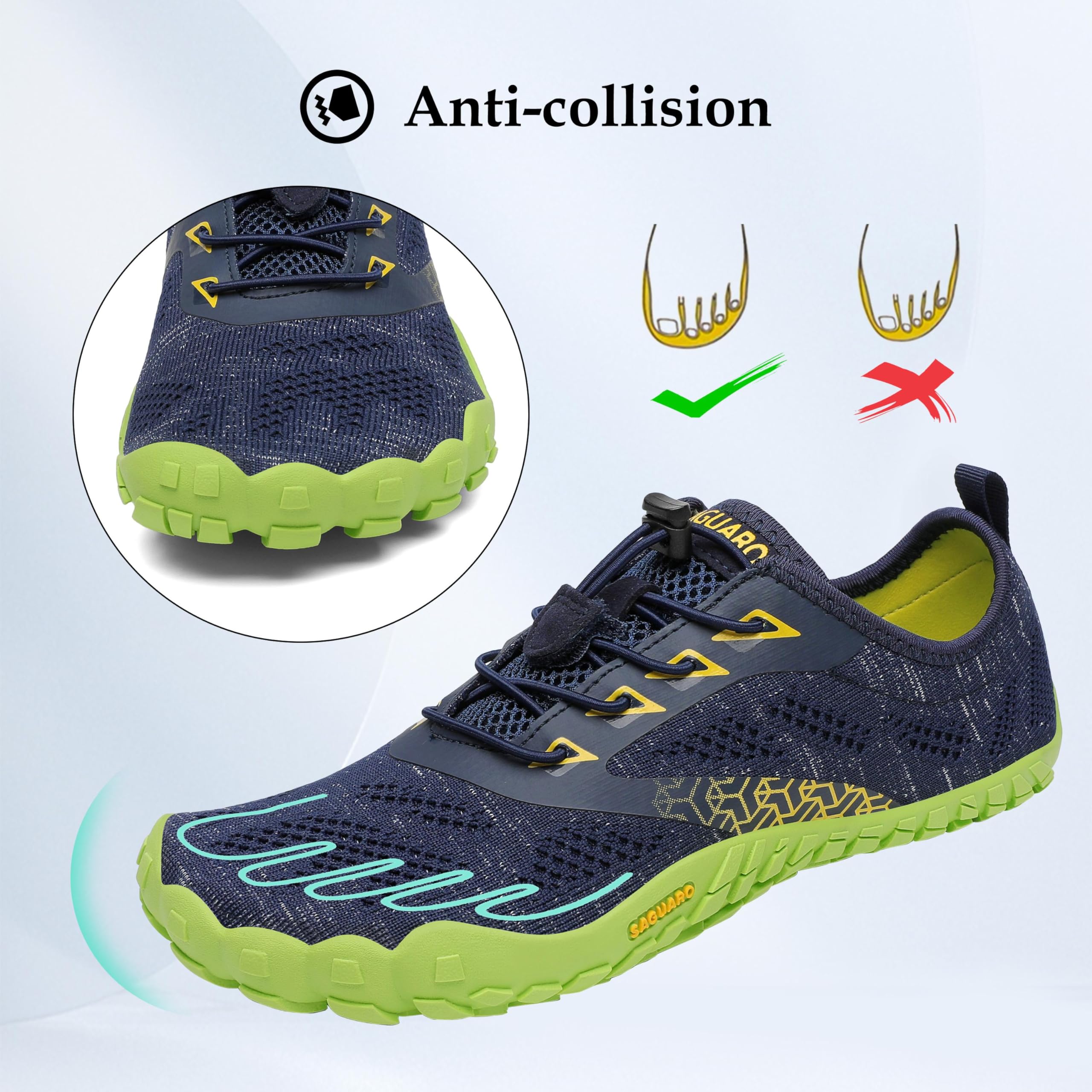 SAGUARO Scarpe Barefoot Minimaliste Uomo Scarpe da Trail Trekking Scarpette da Scoglio