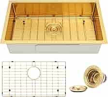 27-Inch Gold Kitchen Sink,Kitsitchen Undermount/Drop-in RV