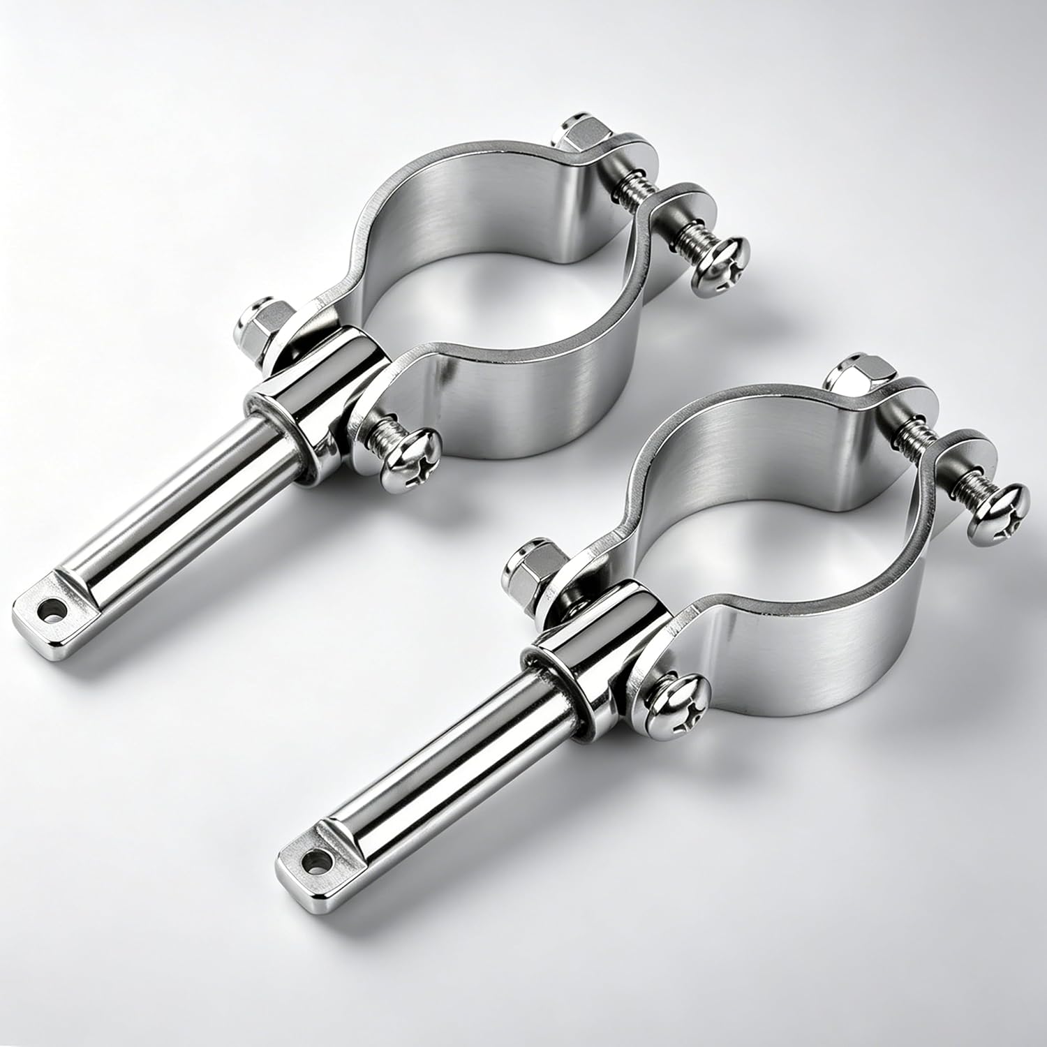 316 Stainless Steel Clamp on Oarlocks Row Boat Oar Lock Socket Rowlocks for Marine Yacht, 2 Pack