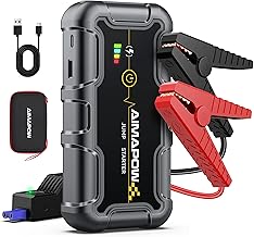 Car Battery Jump Starter 6000A, 20000MAH Emergency Starter for Car/Motorcycle 12V (All Gas or 12L Diesel) Jump Starter LED Flashlight/Starter Cable AIMAPOW