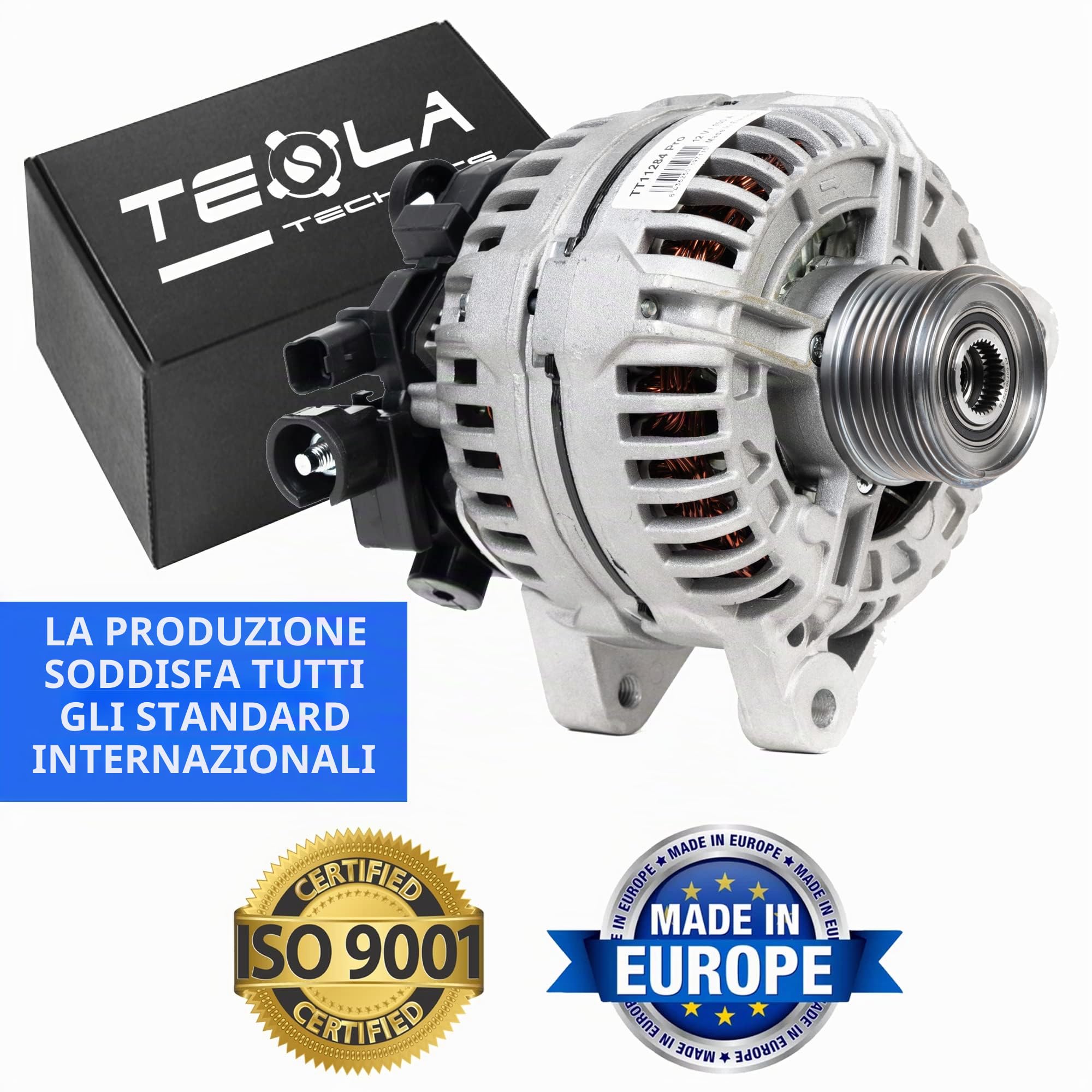 TT11284 PRO Alternatore per auto 12V, 150A. Compatibile con CITROËN, PEUGEOT, LANCIA, FIAT, SUZUKI. Eccellente rapporto qualità-prezzo. Installazione facile e garantita.
