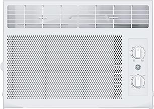 GE Window Air Conditioner Unit, 5,000 BTU for Small Rooms up to 150 sq ft. with Manual Adjustable Fan and Cooling Settings, Perfect for Small Bedroom or Living Room, Easy Install Kit Included, White