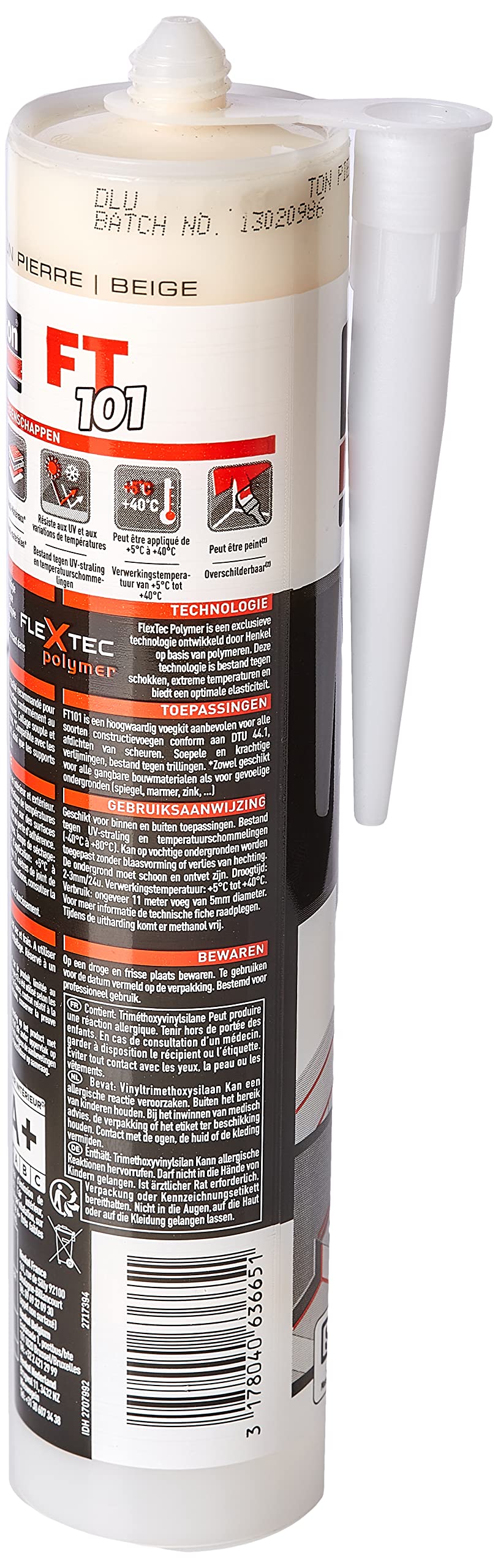 Rubson FT101 Mastic Polymer uniwersalny materiał, do wszystkich rodzajów fug, naprawy pęknięć, kolagenu, wewnątrz i na zewnątrz, wkład 280 ml