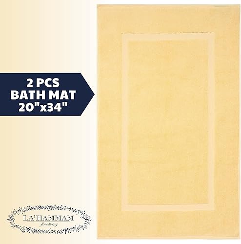 Miniatura 2 de LA HAMMAM - Juego de 2 toallas de baño de algodón turco de 20 x 34 pulgadas para baño, hotel, cocina, ducha y spa, antideslizantes, lavables a