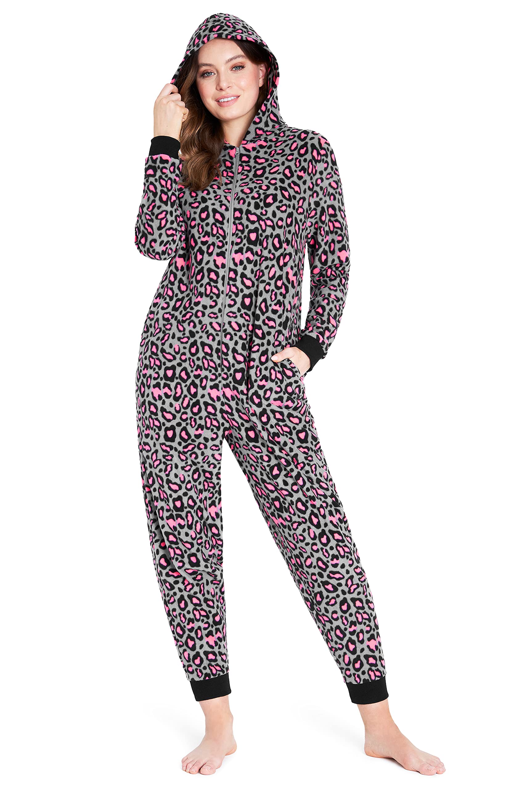 CityComfort Pigiama Intero Donna - Pigiamone Intero in Pile S-XL Caldo e Morbido