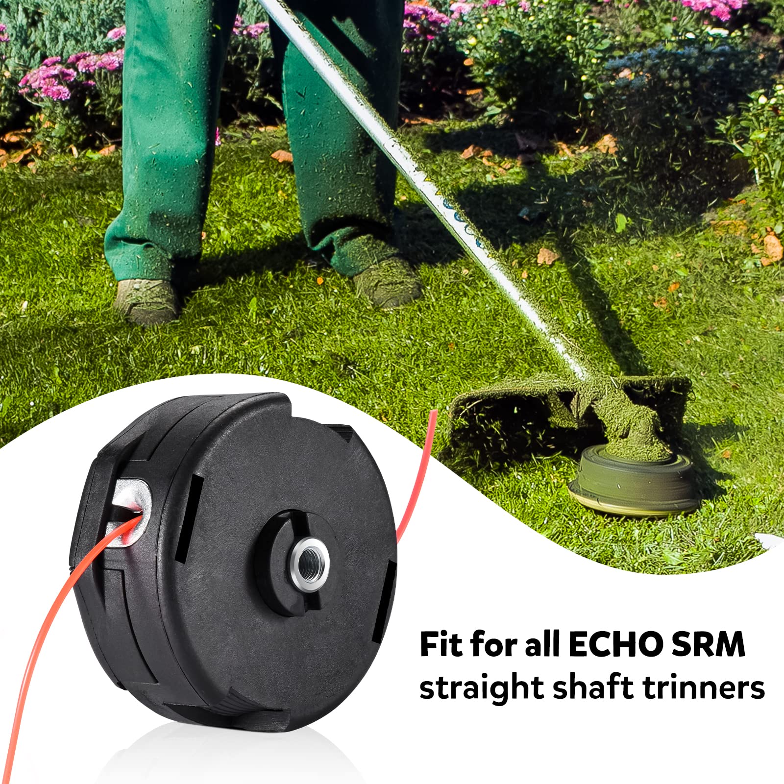 Cabezal de recortadora para Echo Weed Eater Speed Feed 400 PAS-225 GT-2200 SRM-225 SRM-2620 Cortadora de hierba, Shiandaiwa T195S T220 T222 T230 T231 Trimmer (paquete de 1)