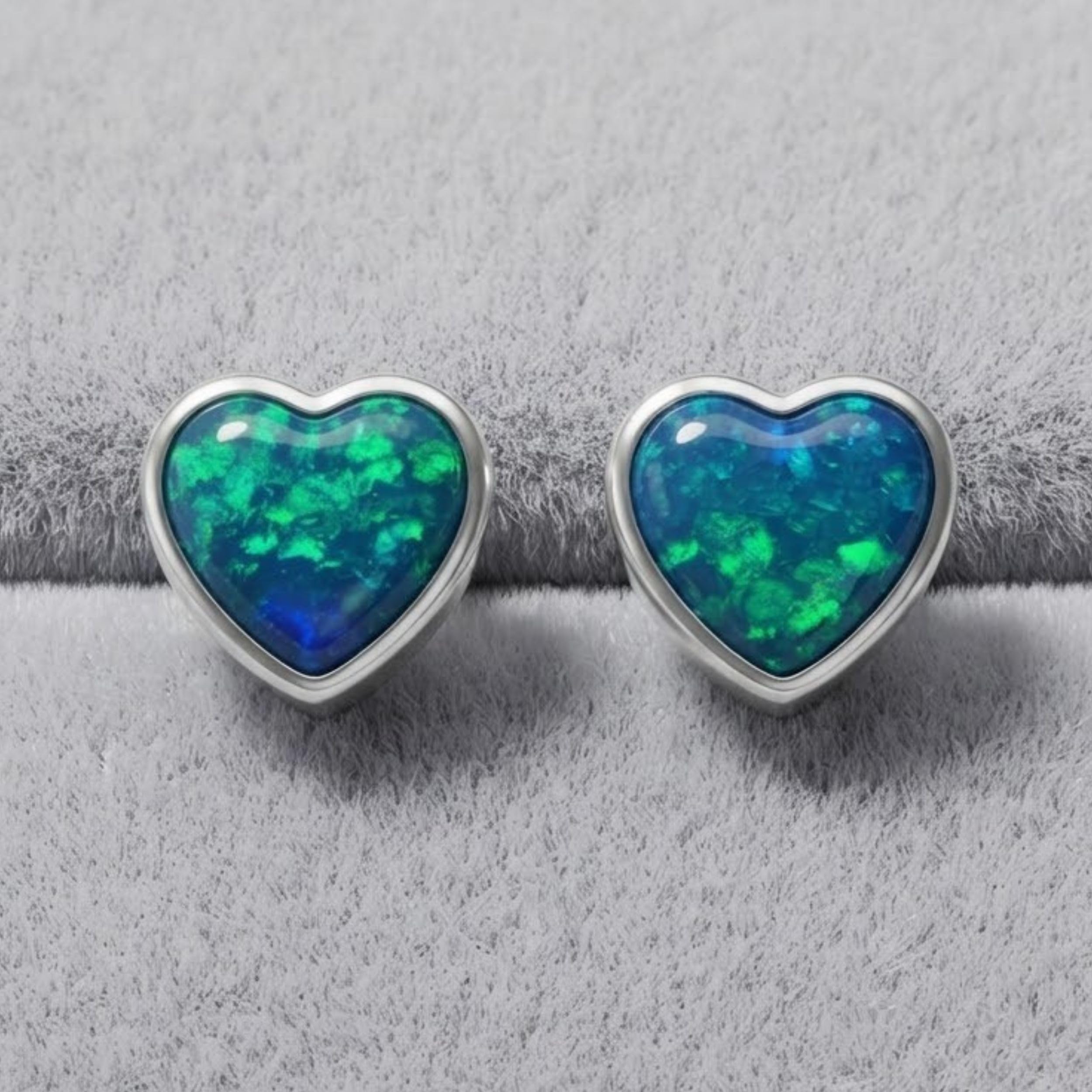 1 Paar Australische Opal-Ohrringe für Damen & Mädchen - Handgefertigt 925 Sterling Silber mit 18K Weißgold-Beschichtung - Echtes Edelstein-Schmuckgeschenk für täglichen Gebrauch