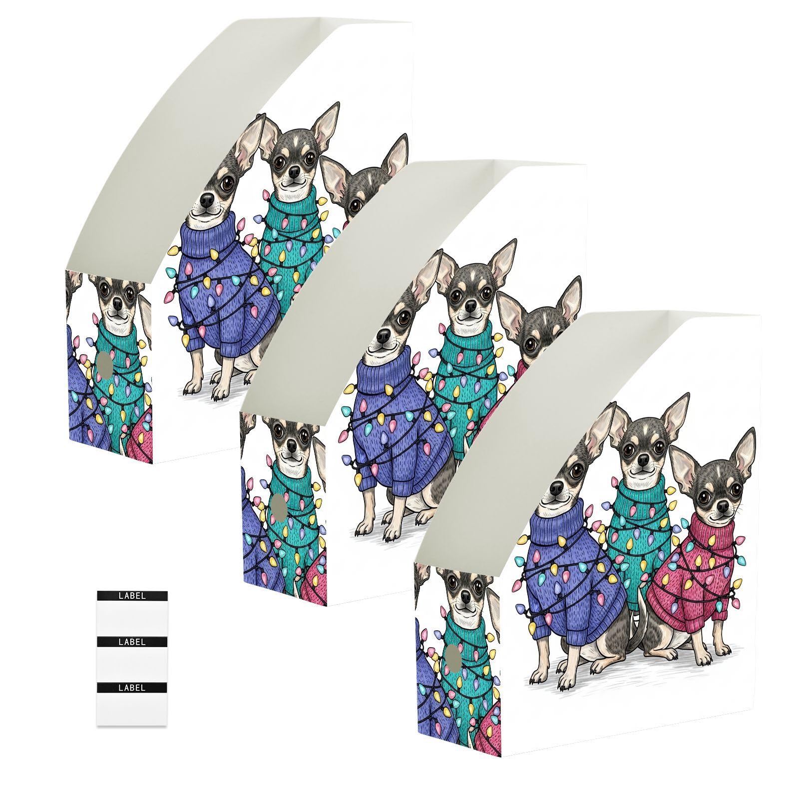Porte-revues coloré en forme de chien blanc facile à nettoyer