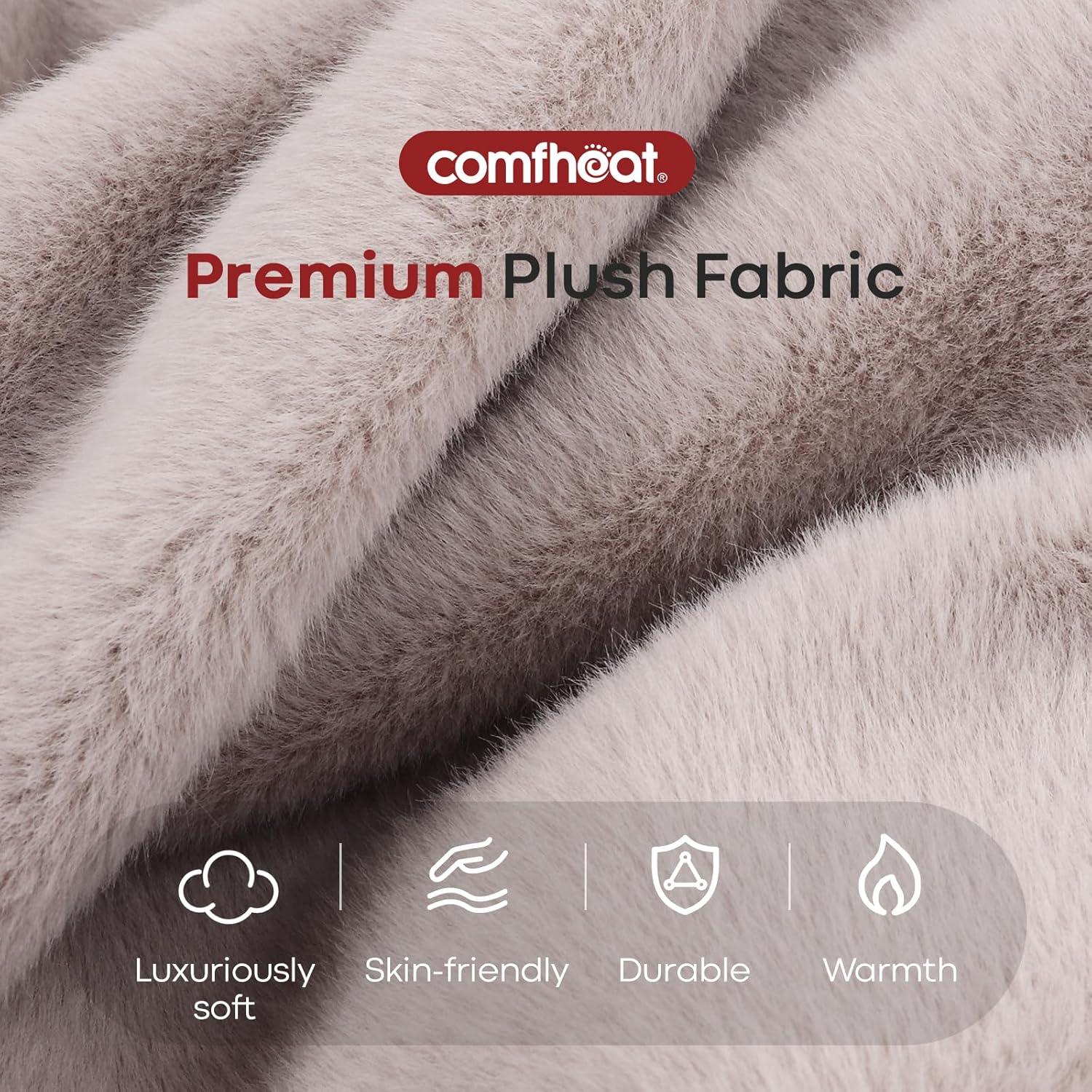 Cordless Heated Blanket, Portable Battery Operated Throw with Rechargeable Pack, 3 Heat Settings, Soft Faux Rabbit Fur Wearable Heating Blanket for Home, Office, Travel, Camping - Image 4