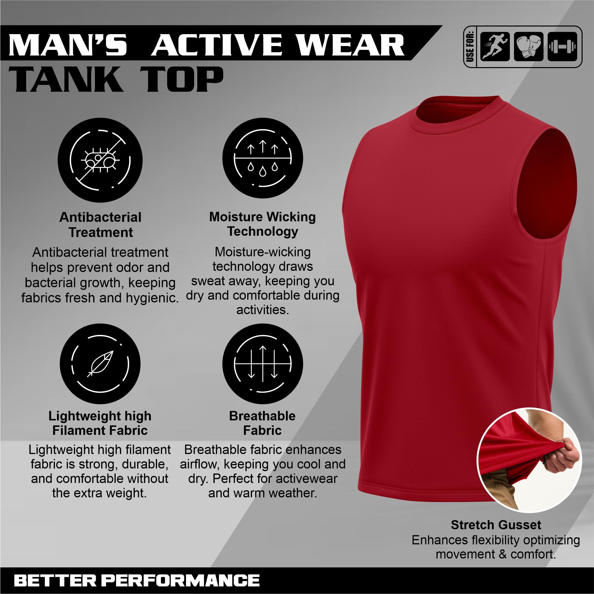 Paquete de 3/5 camisetas sin mangas para hombre para correr, sin mangas, para entrenamiento, culturismo