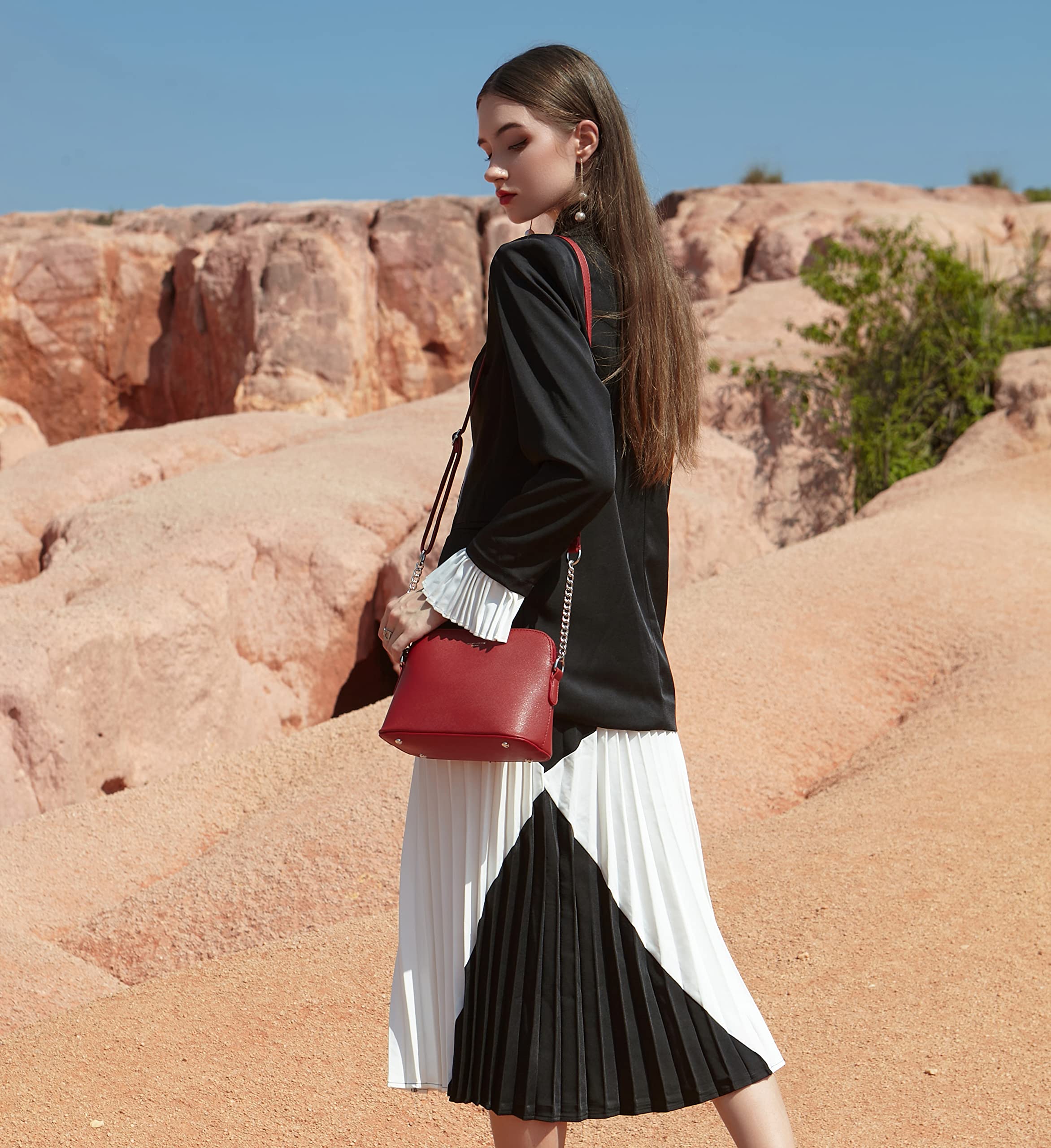 David Jones - Piccola Borsa a Tracolla Spalla Donna Catena - PU Pelle Messenger Crossbody Bag - Clutch Borsetta da Sera Mano Pochette Moda - Shopping Viaggio Sacchetto Borsello - Talpa