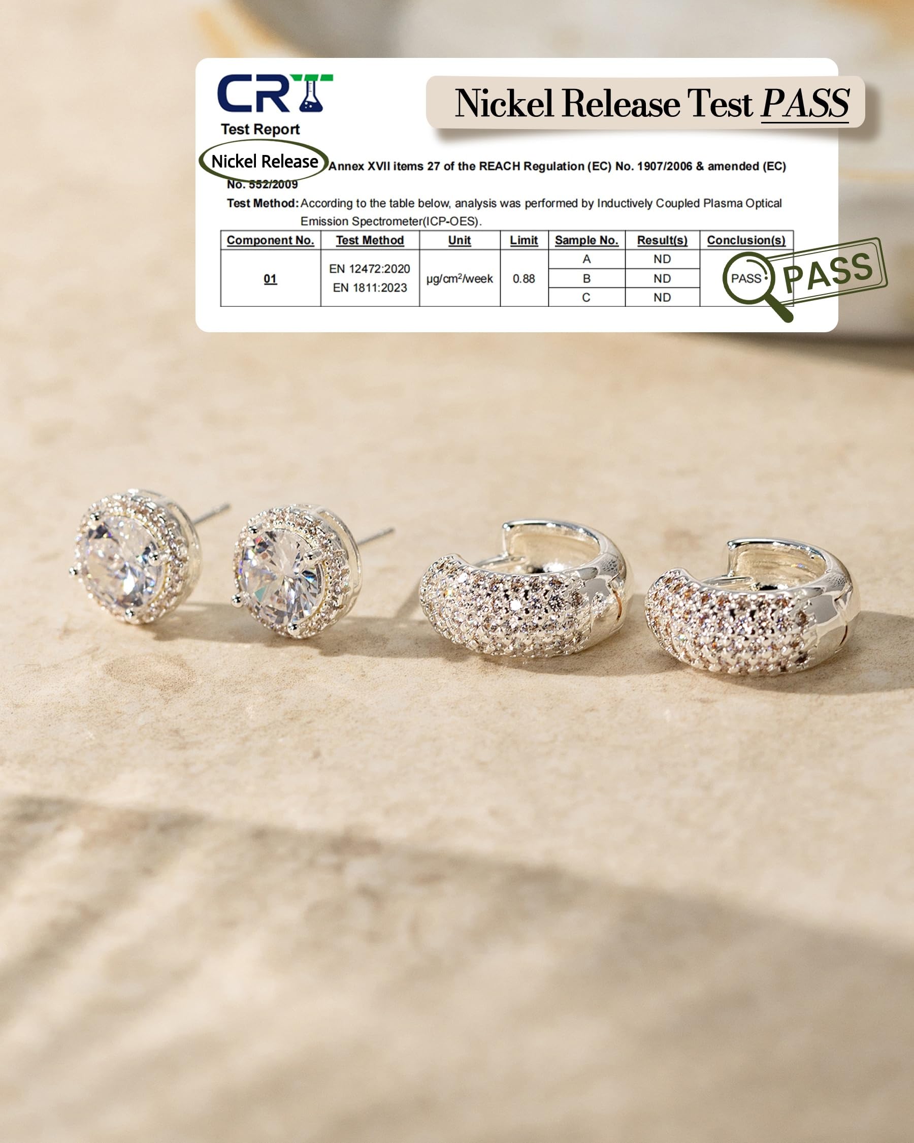 HANLI 2 Paia Orecchini Uomo Cerchio Diamante Argento 925 e Zirconi Cubici Anallergici Leggeri Trendy Gioielli di Moda per le Uomo