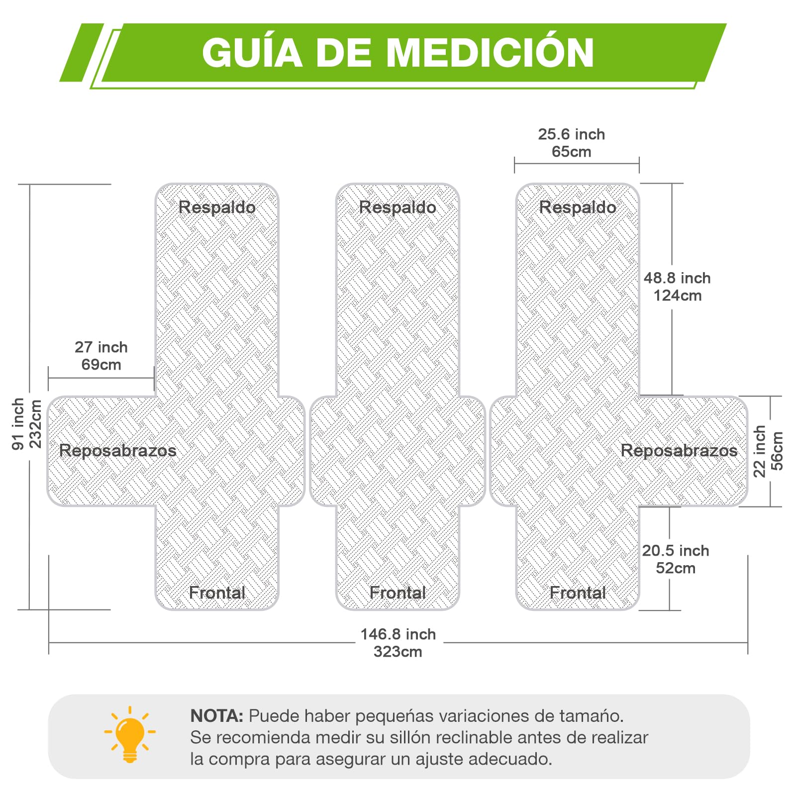 KinCam Funda Sillon Relax reclinable, Impermeable Funda para Sillón Relax con Bolsillo Laterales y Correas elásticas para Perros y Mascotas, Suave y Lavable Funda Sofa 3 plazas Gris Claro