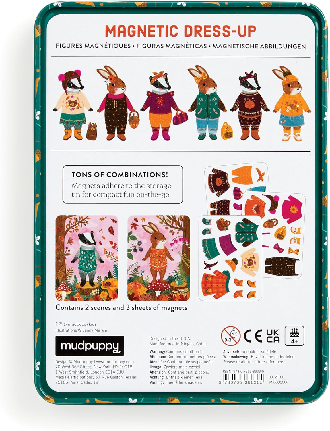 Mudpuppy Folklore Forest – Magnetic Dress Up Game with Illustrated Forest Scenes Including 2 Forest Characters and Over 40 Mix and Match Magnets Perfect for Travel