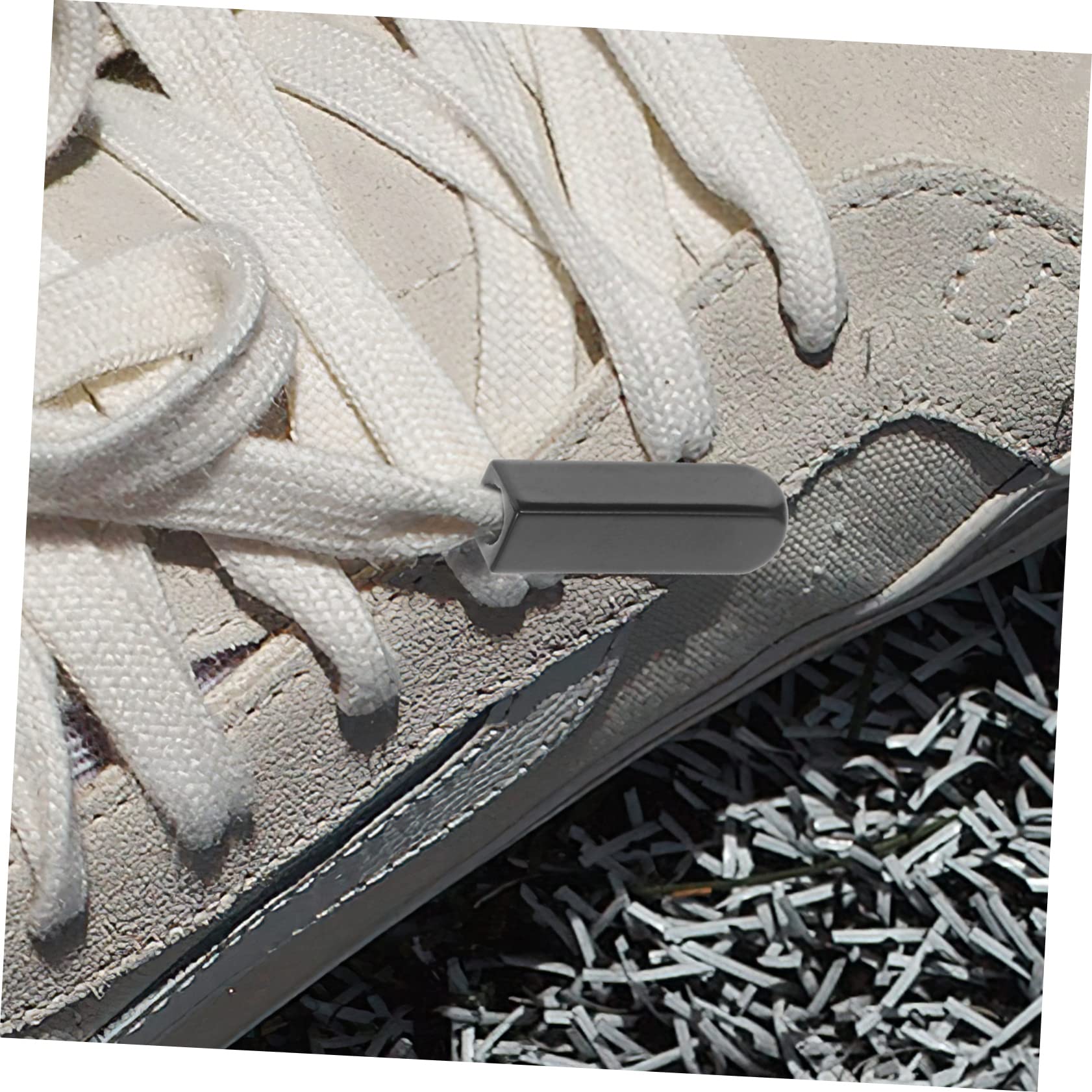Abaodam 4 Sätze Zehenkappe Aus Metall Schnürsenkel Aus Leder Schnürsenkel Ohne Krawatte Schwarzer Schuh Für Turnschuhe Magnetische Armband Spitz Zinklegierung