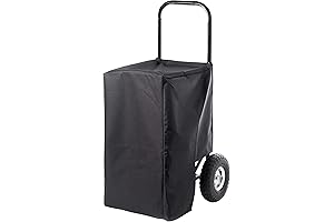 Gardenised Sturdy Black Firewood Cart with Wheels for Indoor and Outdoor Use