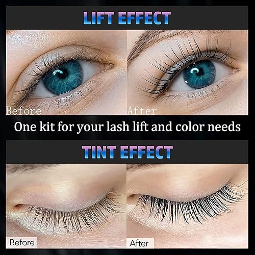 Miniatura 5 de Libeauty Kit de levantamiento de pestañas y color, kit de permanente de pestañas, kit de color de pestañas negras, juego de ondas rizadoras de