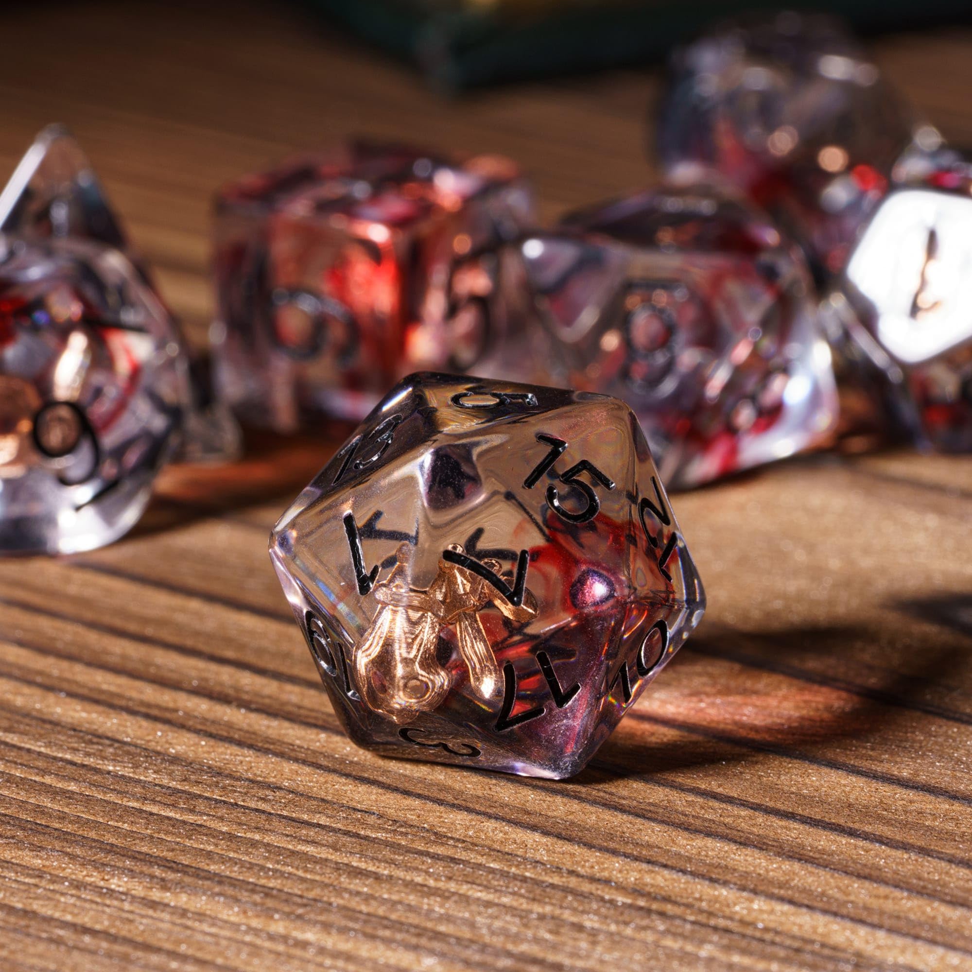 Cusdie 7-Piece Polyhedral DND Dice, D&D Dice Set for Dungeons and Dragons Role Playing Games RPGs(Rogue's Blade) - Image 3